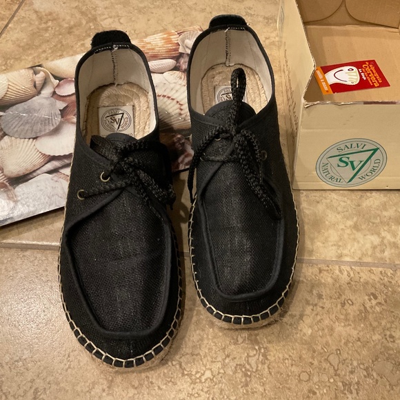 NATURAL WORLD Ecco Friendly Black Espadrilles EU 39 US 8.5 - Picture 1 of 9
